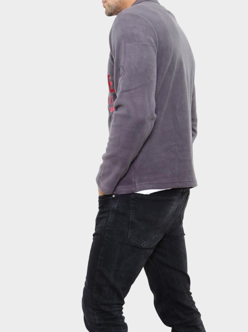 Polar con cuello alto y cremallera Gris - Kiabi