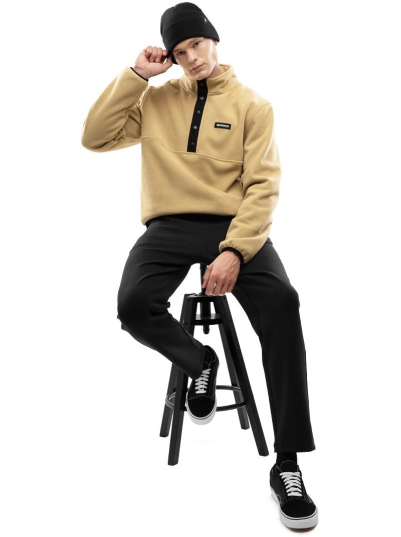 Polar grueso con botones hombre esquí y nieve hombre yari Beige - Kiabi