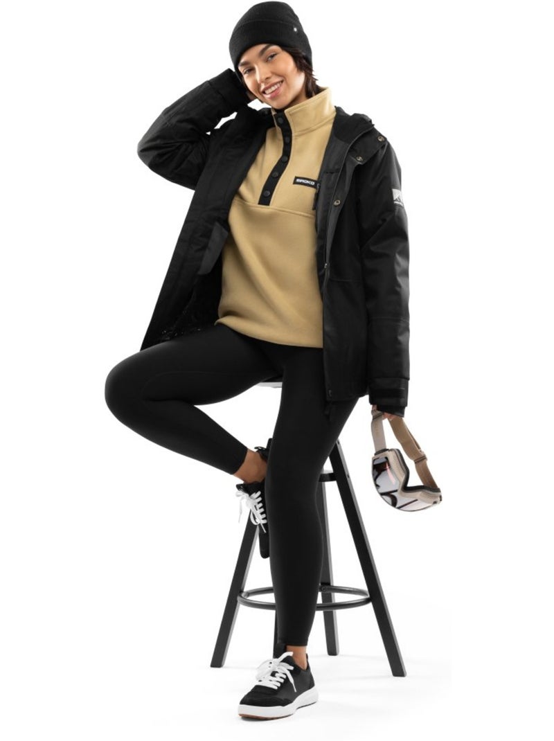 Polar grueso con botones mujer esquí y nieve mujer yari-w Beige - Kiabi