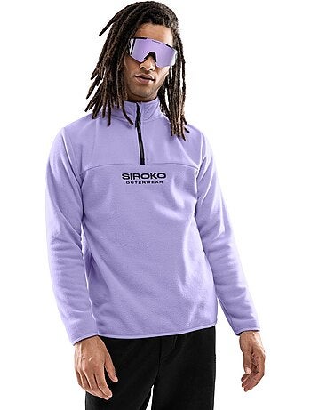 Polar grueso hombre esquí y nieve hombre aurora