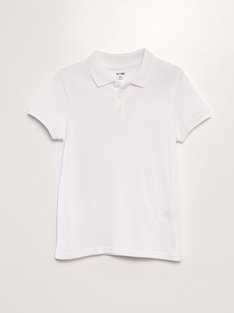 Polo básico de algodón blanco - Kiabi