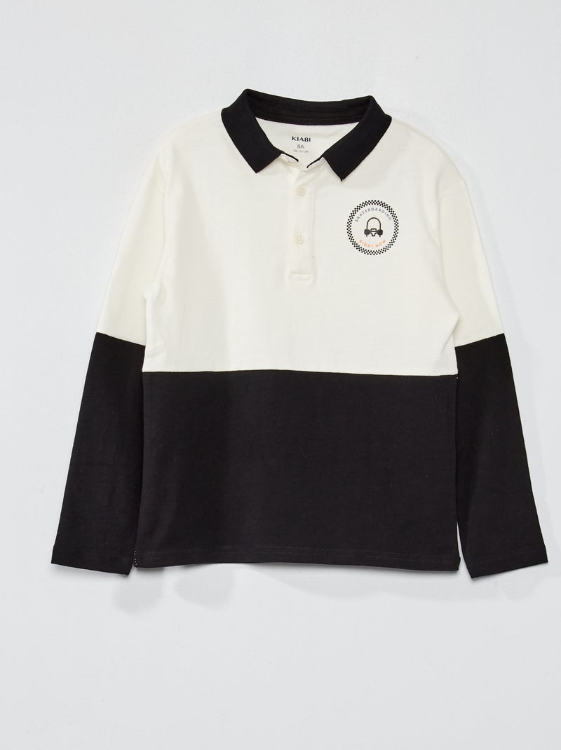 Polo bicolor BLANCO - Kiabi