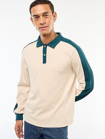 Polo bicolor de manga larga