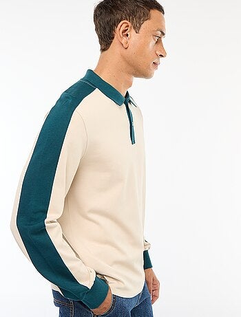 Polo bicolor de manga larga