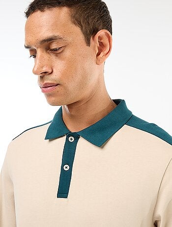 Polo bicolor de manga larga