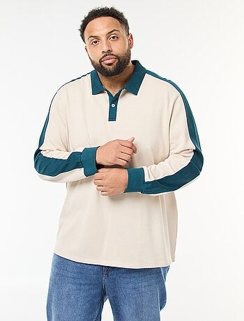 Polo bicolor de manga larga