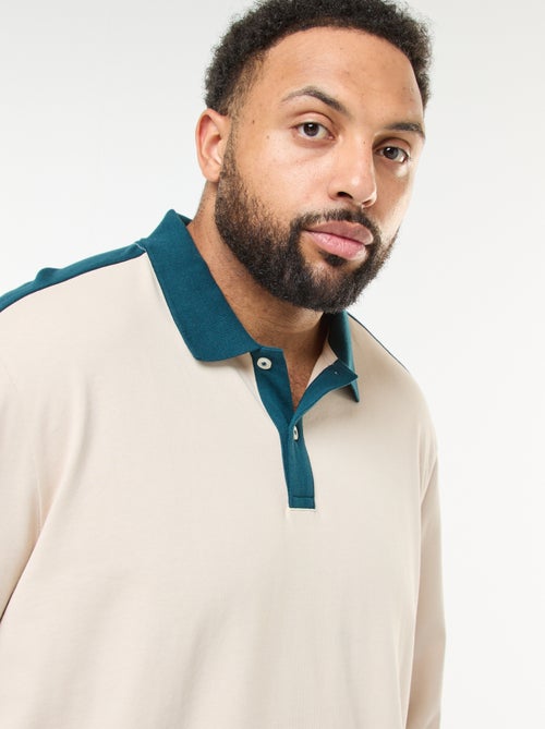 Polo bicolor de manga larga - Kiabi