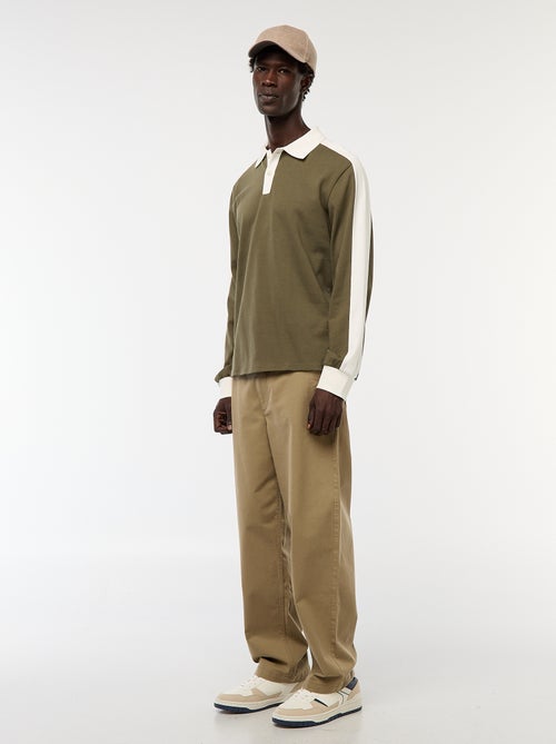 Polo bicolor de manga larga - Kiabi