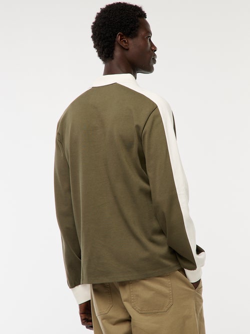 Polo bicolor de manga larga - Kiabi