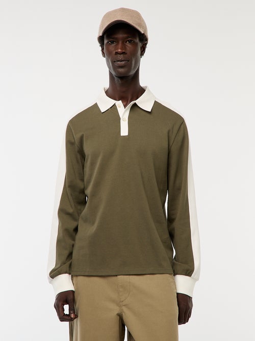 Polo bicolor de manga larga - Kiabi