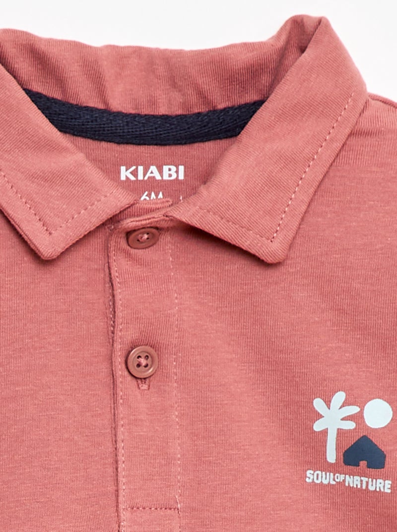 Polo camiseta con estampado Rosa empolvado - Kiabi