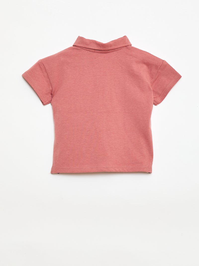 Polo camiseta con estampado Rosa empolvado - Kiabi