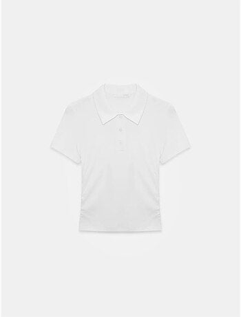 Polo camiseta cropped de mujer de corte slim dilvin