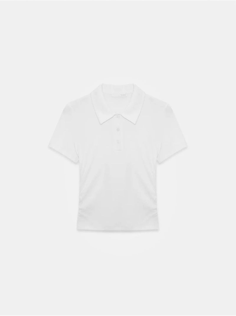 Polo camiseta cropped de mujer de corte slim dilvin Blanco - Kiabi
