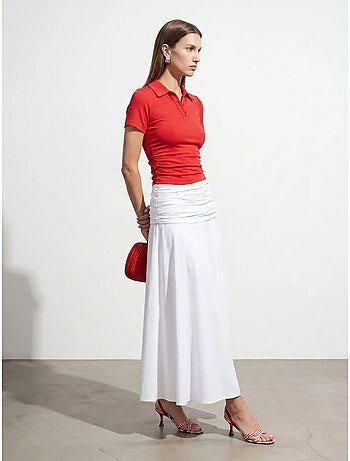 Polo camiseta cropped de mujer de corte slim dilvin