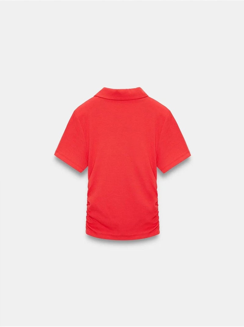 Polo camiseta cropped de mujer de corte slim dilvin Rojo - Kiabi