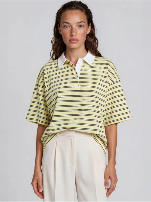 Polo camiseta de algodón a rayas para mujer busem - Kiabi
