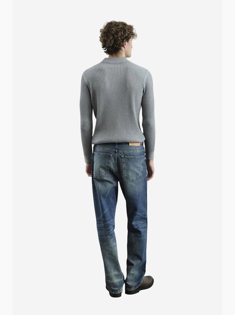 Polo canalé entallado giesto Gris - Kiabi