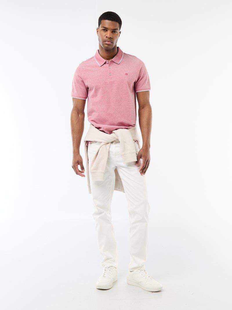 Polo con bordado en el pecho Rojo - Kiabi