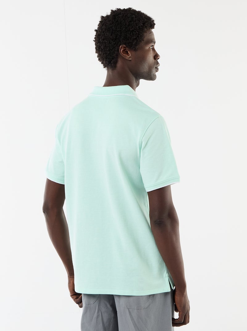 Polo con bordado en el pecho Verde - Kiabi