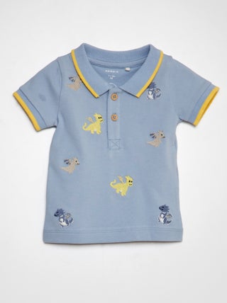 Polo con bordados de dinosaurio 'NAME IT'