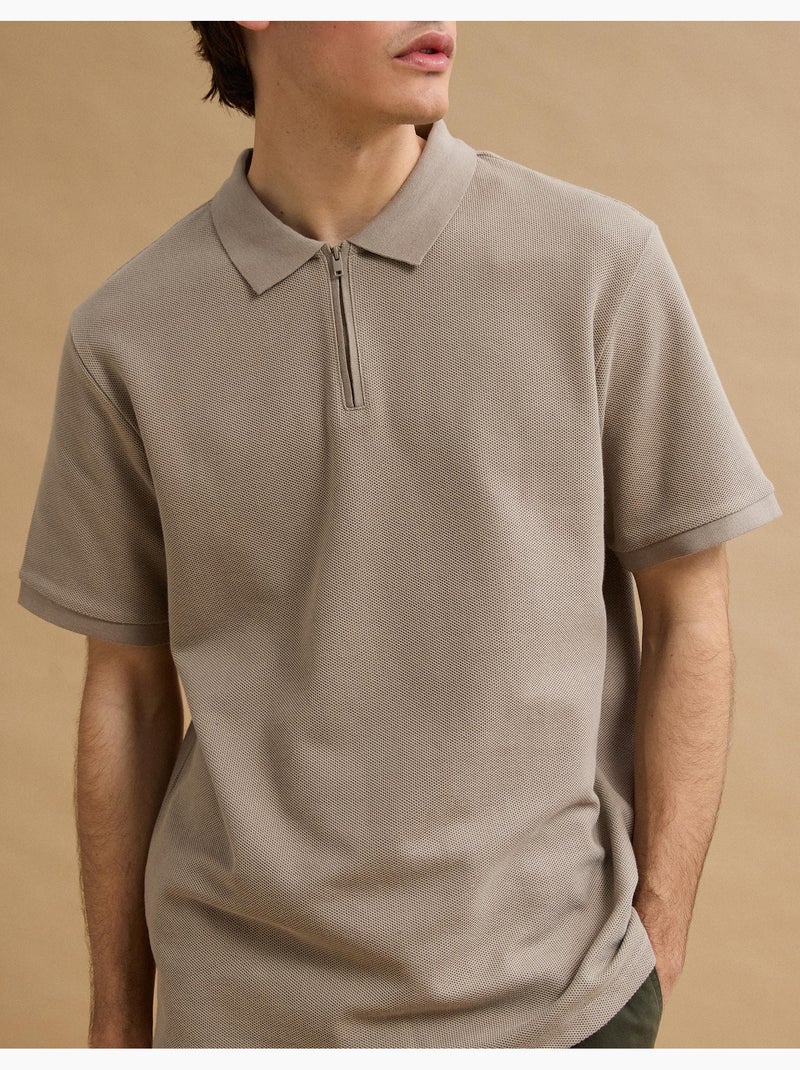 Polo con cremallera, MO Fashion Beige - Kiabi