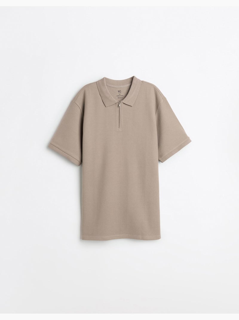 Polo con cremallera, MO Fashion Beige - Kiabi