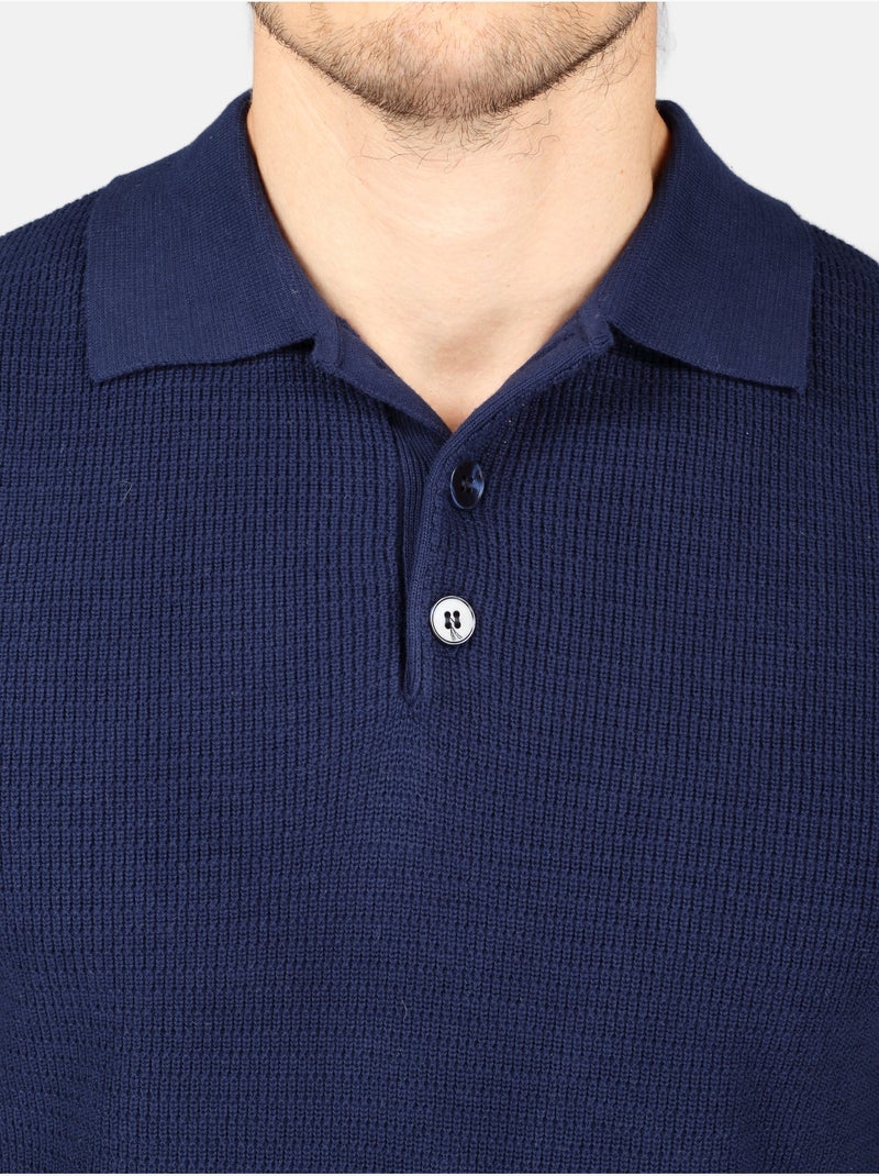 Polo con cuello abotonado - Kenzarro Azul oscuro - Kiabi