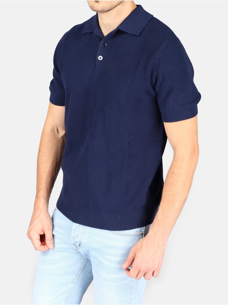 Polo con cuello abotonado - Kenzarro Azul oscuro - Kiabi