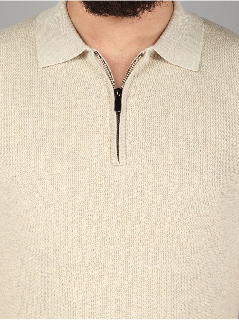 Polo con cuello con cremallera - Frilivin Beige - Kiabi