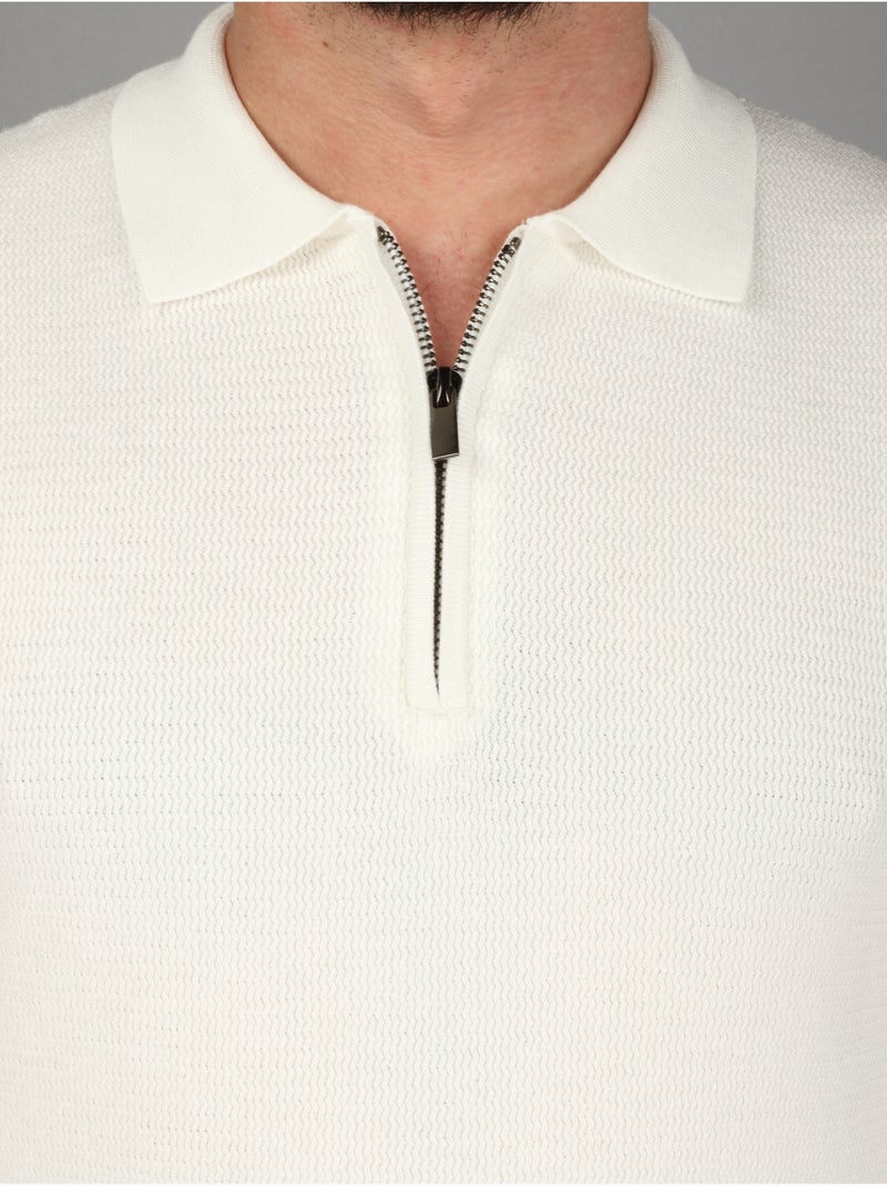 Polo con cuello con cremallera - Frilivin Blanco - Kiabi