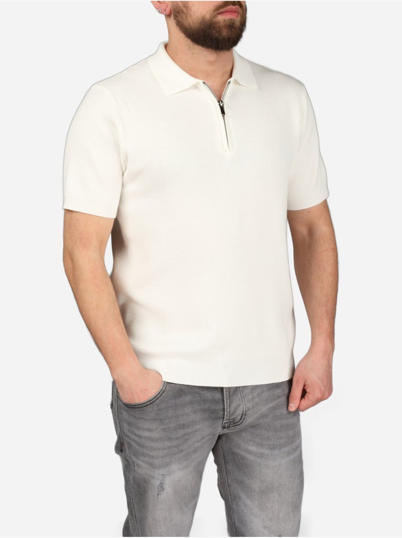 Polo con cuello con cremallera - Frilivin Blanco - Kiabi