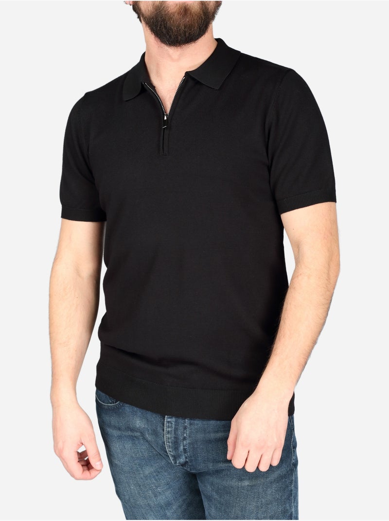 Polo con cuello con cremallera - Frilivin Negro - Kiabi