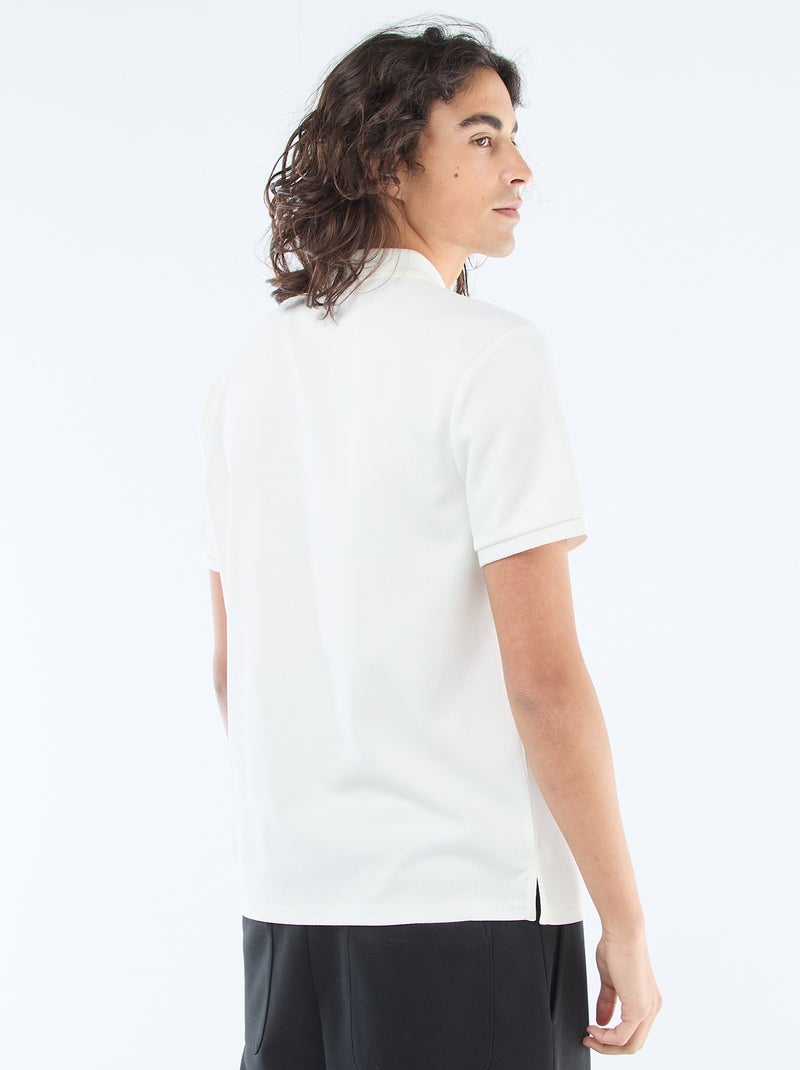 Polo con cuello de cremallera Blanco - Kiabi