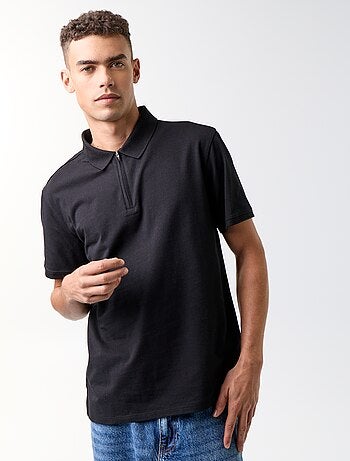 Polo con cuello de cremallera