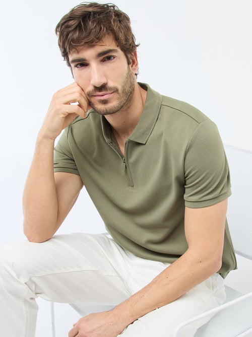Polo con cuello de cremallera - Kiabi Polo con cuello de cremallera - Kiabi