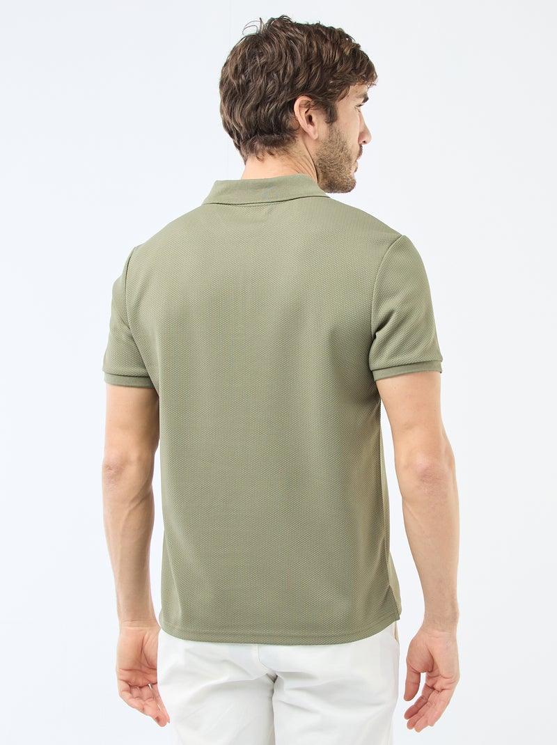 Polo con cuello de cremallera Verde - Kiabi