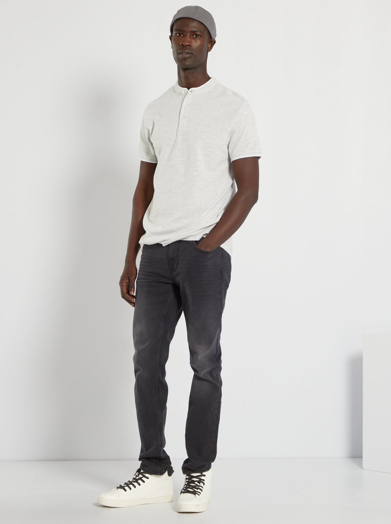 Polo con cuello mao GRIS - Kiabi