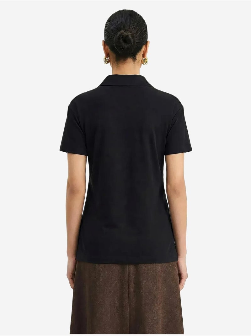 Polo con estampado de texto bordado lucci Negro - Kiabi