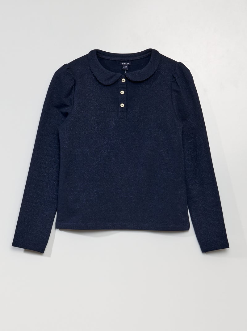 Polo con hilos brillantes AZUL - Kiabi