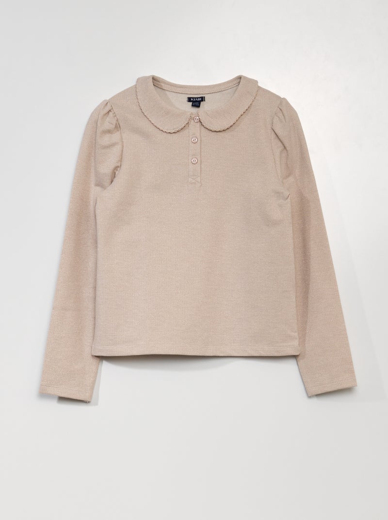 Polo con hilos brillantes BLANCO - Kiabi