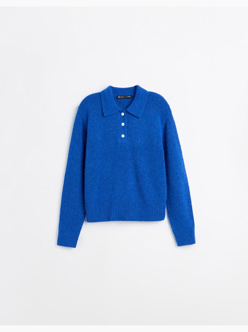 Polo con mezcla de lana y alpaca, mo fashion Azul - Kiabi