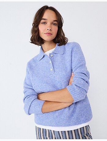 Polo con mezcla de lana y alpaca, mo fashion