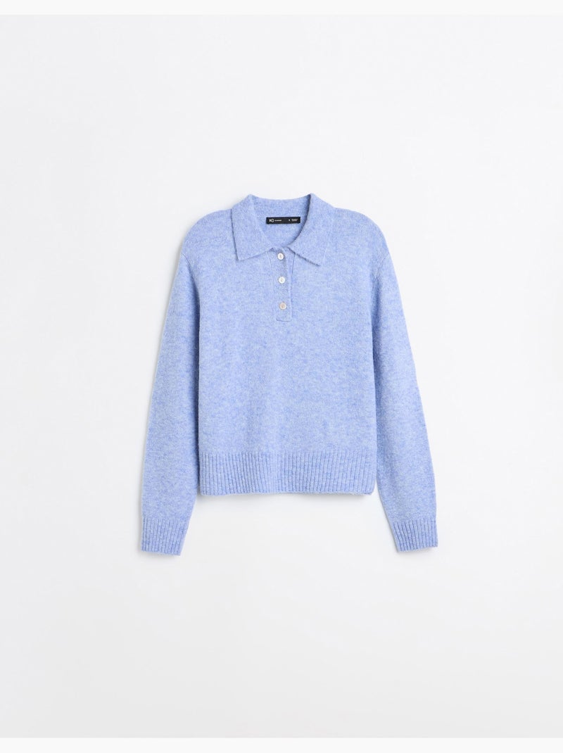 Polo con mezcla de lana y alpaca, mo fashion Azul - Kiabi
