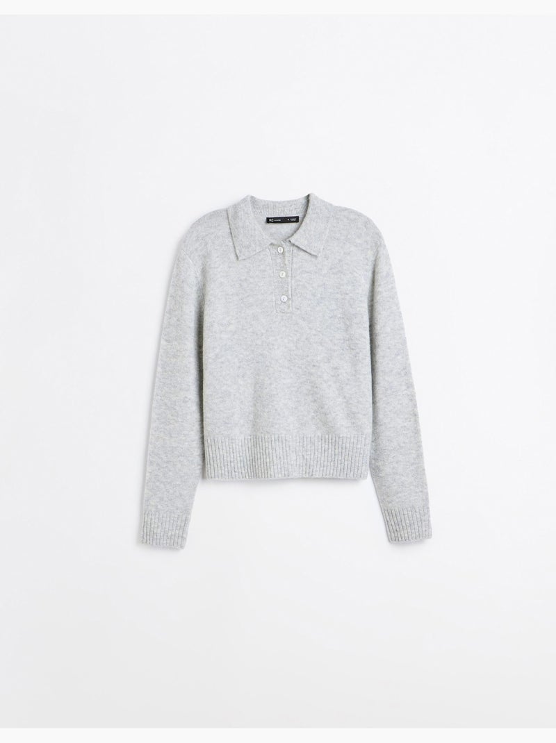 Polo con mezcla de lana y alpaca, mo fashion Gris - Kiabi