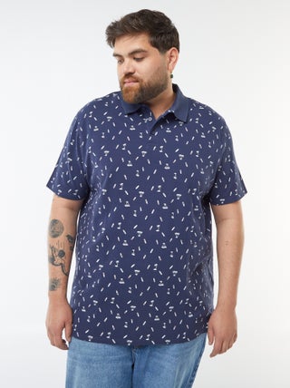 Polo con motivos de punto de piqué