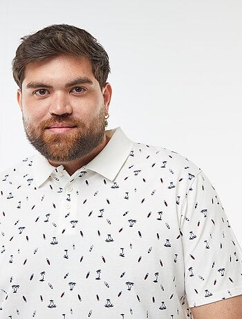 Polo con motivos de punto de piqué