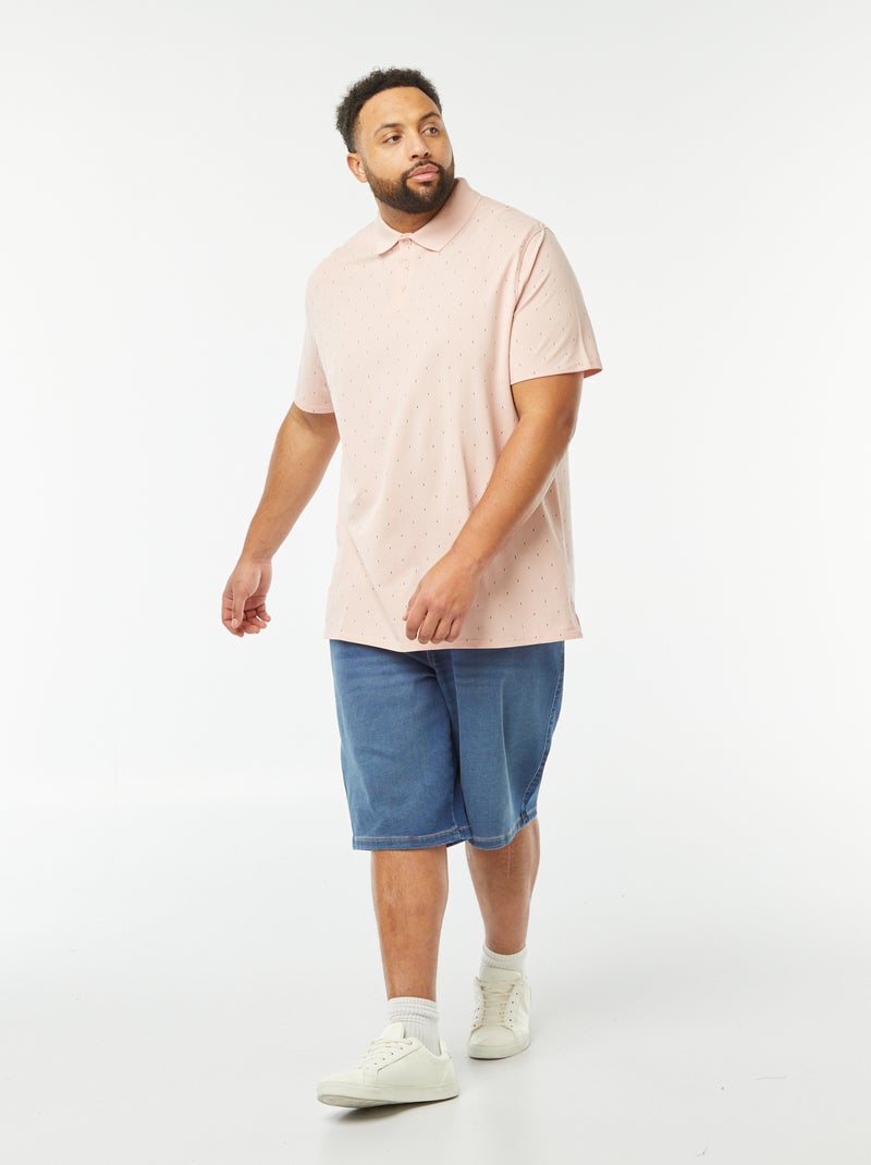 Polo con motivos de punto de piqué ROSA - Kiabi