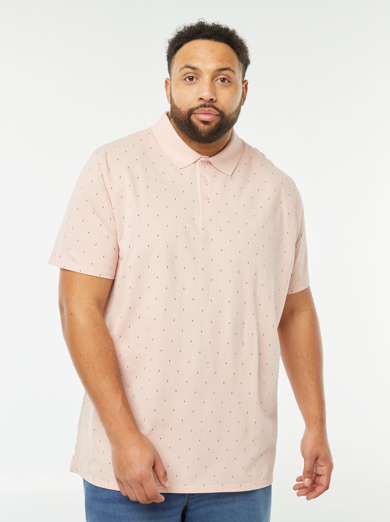 Polo con motivos de punto de piqué ROSA - Kiabi