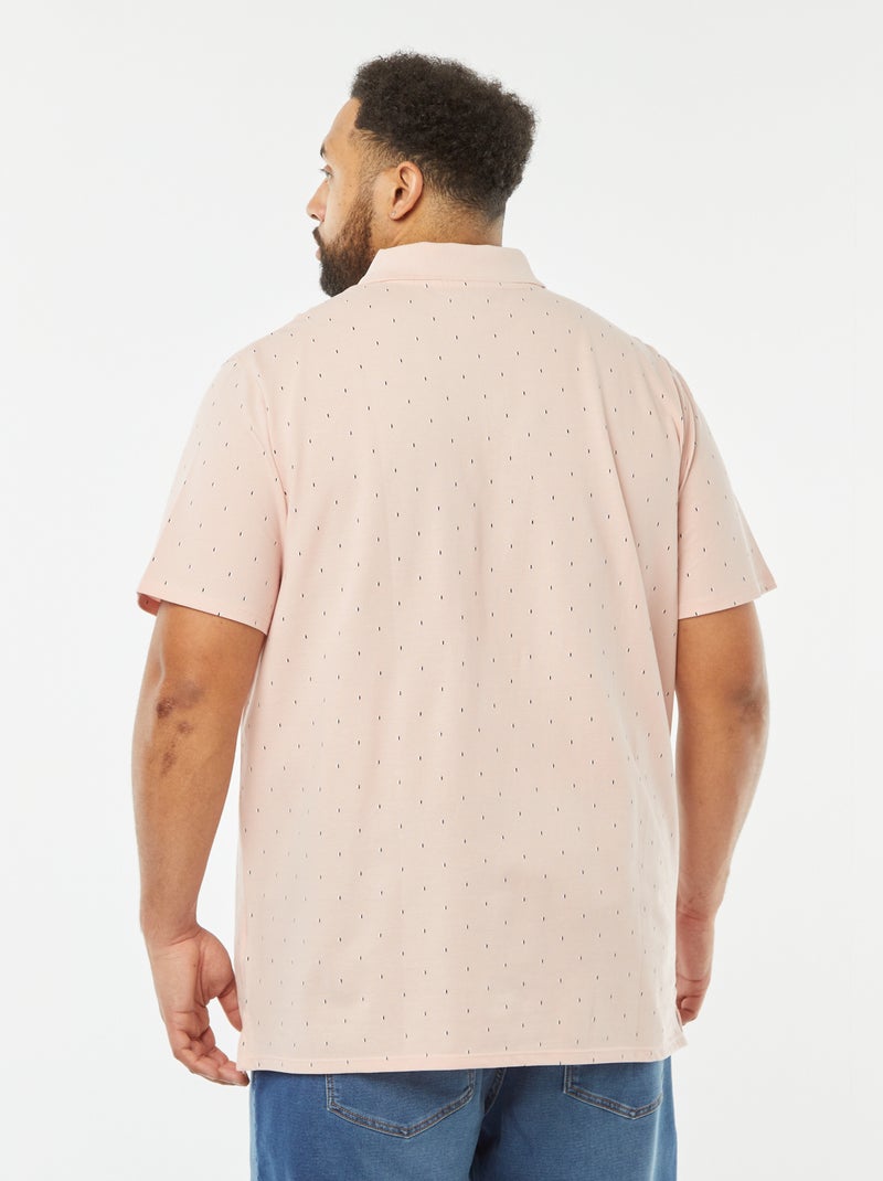 Polo con motivos de punto de piqué ROSA - Kiabi